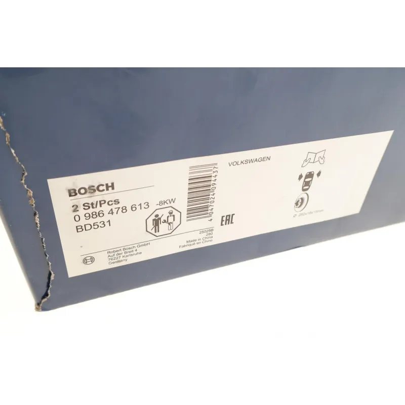 Диск гальмівний передній BOSCH 0 986 478 613 для Volkswagen Transporter T4 1990-2003 (282x18 мм)
