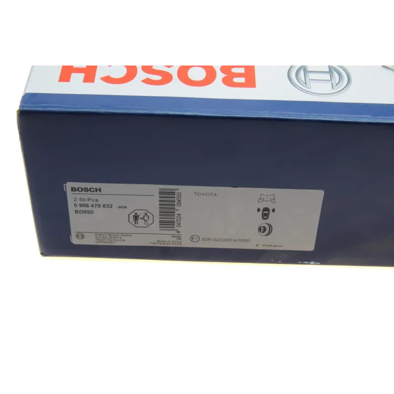 Диск гальмівний передній BOSCH 0 986 478 632 для Toyota Camry 2.2-3.0 1991-2006 (275x28 мм)
