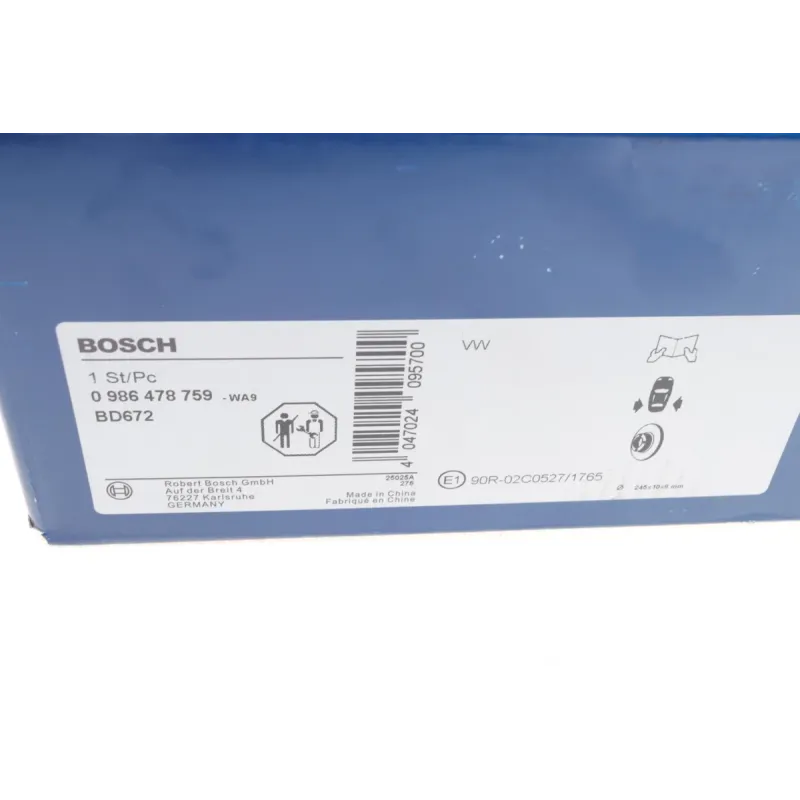 Диск гальмівний задній BOSCH 0 986 478 759 для Audi A4 B5 1994-2001 (245x10 мм)