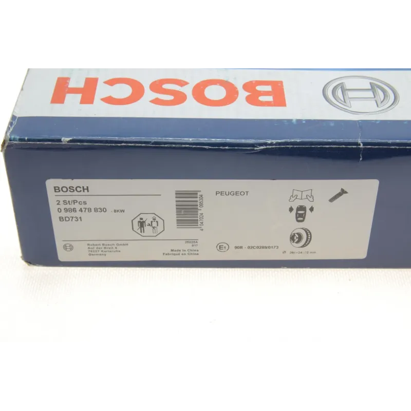Диск гальмівний передній BOSCH 0 986 478 830 для Peugeot 406 1995-2004 (260x24 мм, з вентиляцією)