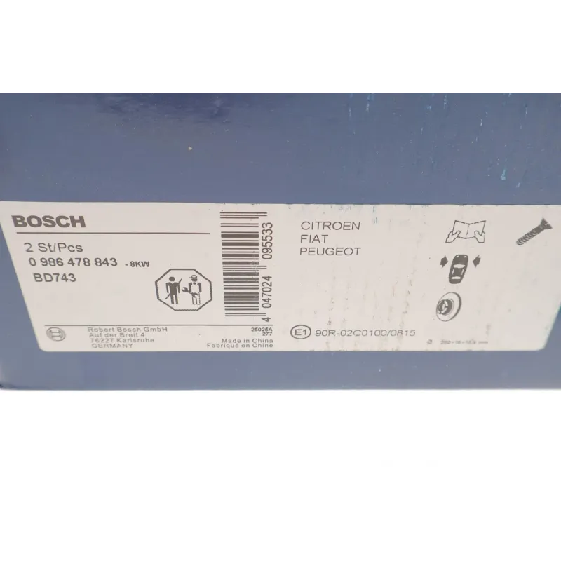 Диск гальмівний передній BOSCH 0 986 478 843 для Citroen Jumper, Fiat Ducato, Peugeot Boxer 1994-2002, 280x18 мм