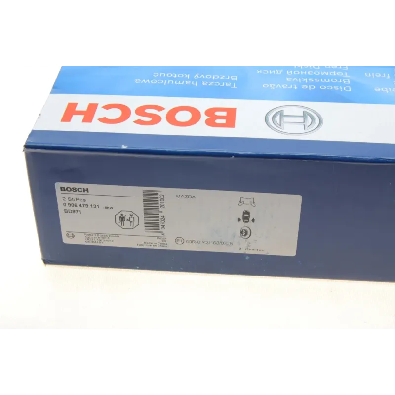 Диск гальмівний задній BOSCH 0 986 479 131 для Mazda 6 GG/GH, MX-5 NC 280x10 мм