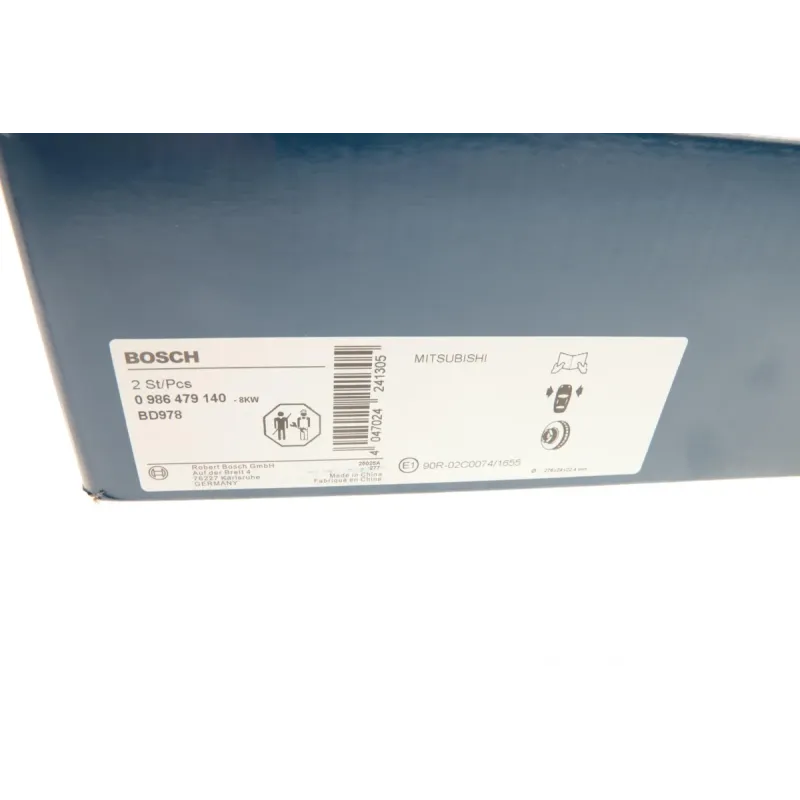 Диск гальмівний передній BOSCH 0 986 479 140 для Mitsubishi Galant/Lancer 1992-2010 (276x24 мм)