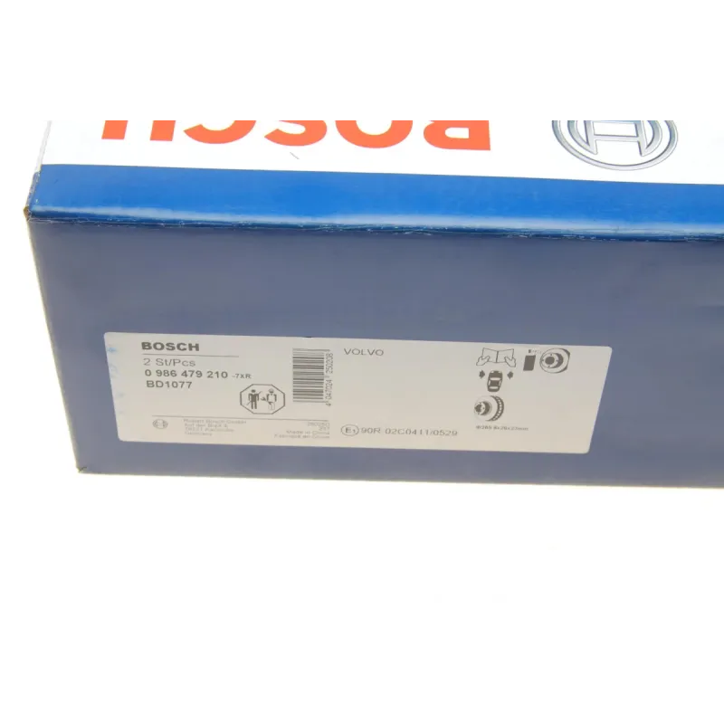 Диск гальмівний передній BOSCH 0 986 479 210 для Volvo S60/S80/V70/XC70 1997-2010 (285.8x26 мм)