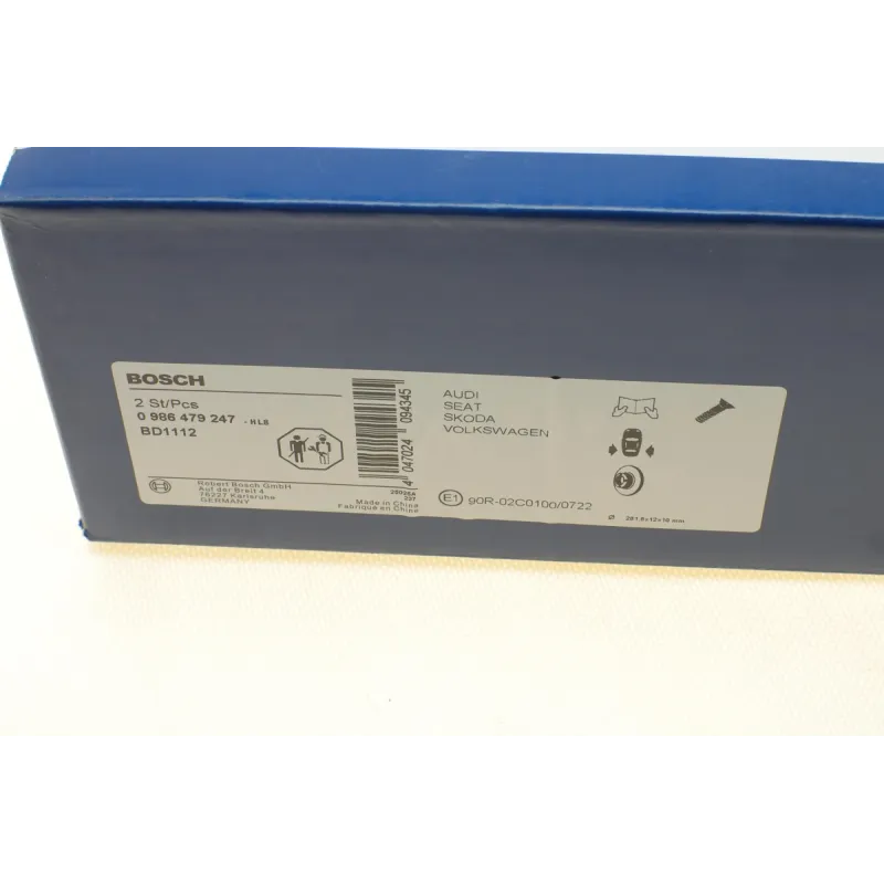 Диск гальмівний задній BOSCH 0 986 479 247 для Audi A3, Skoda Octavia, VW Golf 282x12 мм