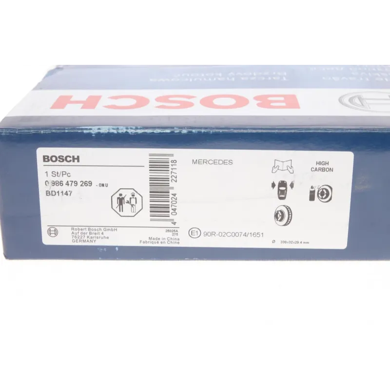 Диск гальмівний передній BOSCH 0 986 479 269 для Mercedes-Benz M-Class W164/R-Class W251 2006-2014 (330x32.2 мм)