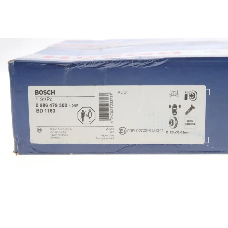Диск гальмівний передній BOSCH 0 986 479 300 для Audi A6 C6 2004-2011, 320.8x30 мм