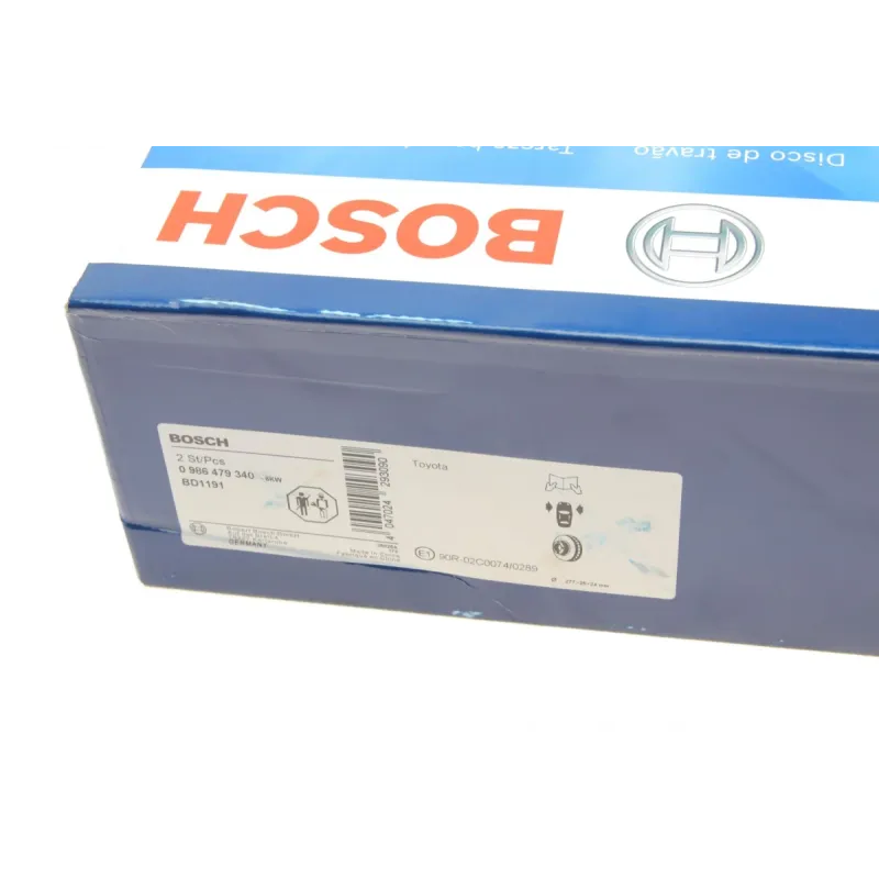 Диск гальмівний передній BOSCH 0 986 479 340 для Toyota Avensis T25 2003-2008 (277x26 мм)