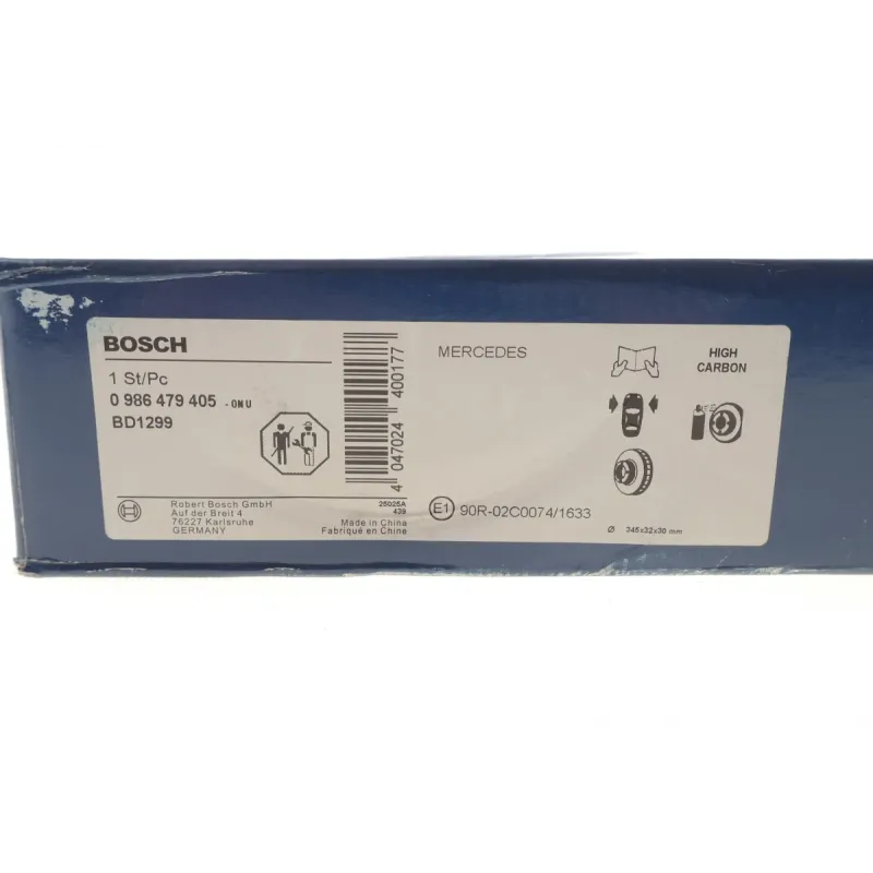 Диск гальмівний передній BOSCH 0 986 479 405 для Mercedes-Benz M-Class W163 1998-2005, 345x32 мм