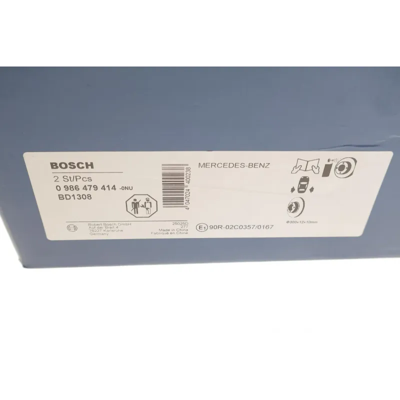 Диск гальмівний задній BOSCH 0 986 479 414 для Mercedes-Benz S-Class W221 2006-2013, 300x12 мм