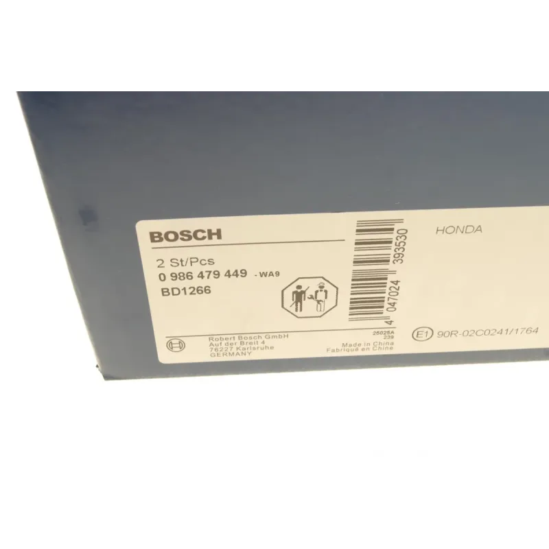 Диск гальмівний задній BOSCH 0 986 479 449 для Honda CR-V II/III 2002-2012 (304.5x9 мм)