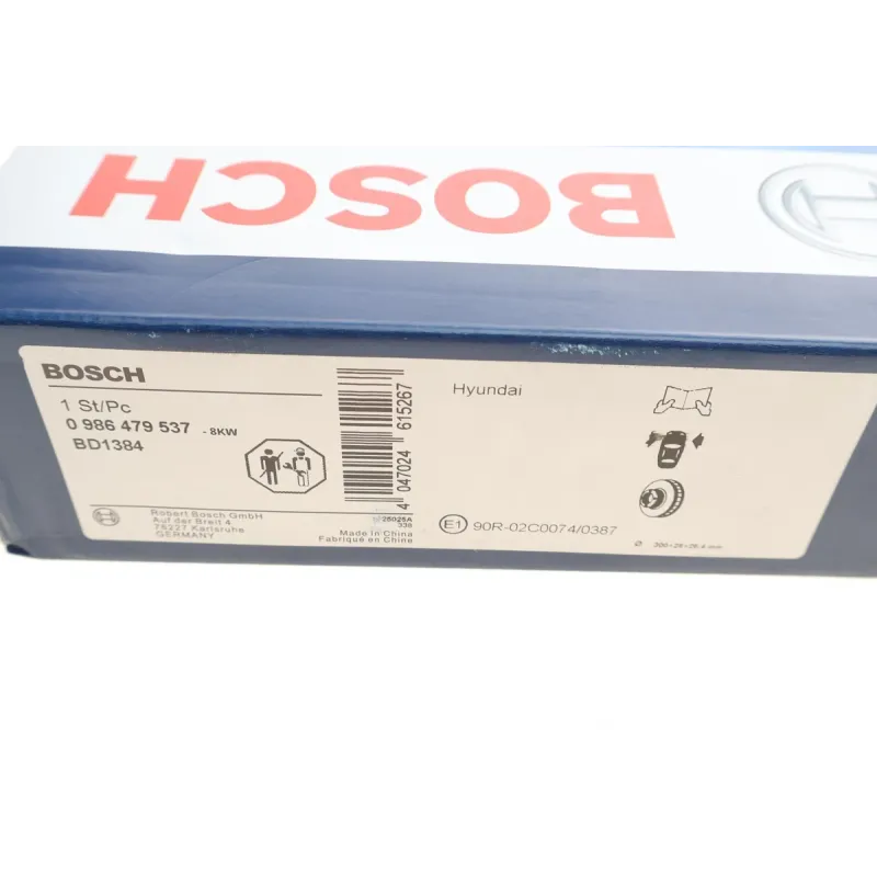 Диск гальмівний передній BOSCH 0 986 479 537 для Hyundai i30 II, Kia Cee'D, Cerato III (300x28 мм)