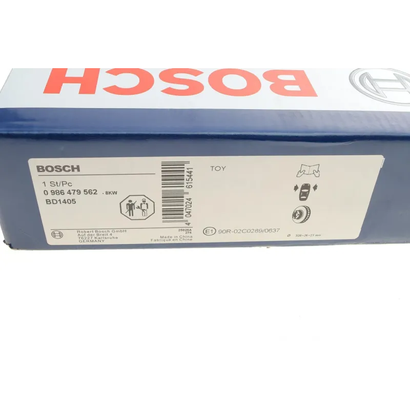 Диск гальмівний передній BOSCH 0 986 479 562 для Toyota Avensis Verso 320x26 мм