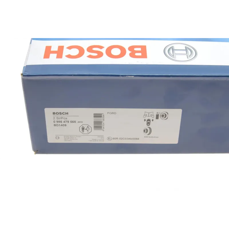 Диск гальмівний передній BOSCH 0 986 479 566 для Ford Fiesta VI 2008-2015, 258x23 мм