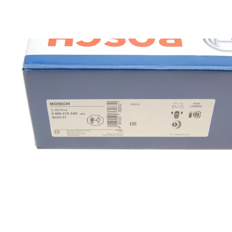 Диск гальмівний передній BOSCH 0 986 479 A69 для Mini Cooper S R56/R55/R59/R58 294x22 мм