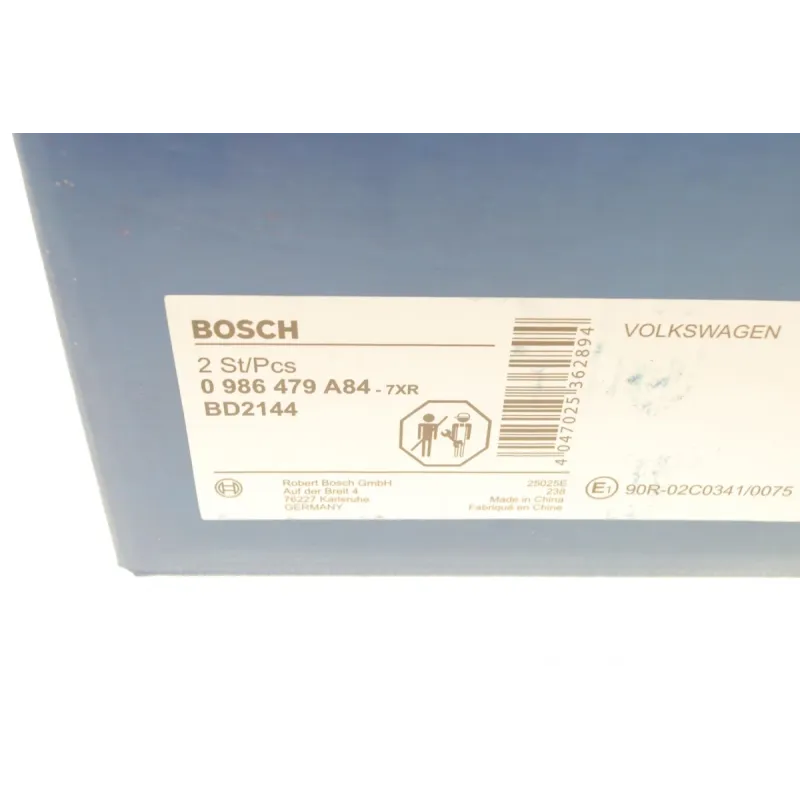 Диск гальмівний задній BOSCH 0 986 479 A84 для VW Golf VII, Passat B8 (300x12 мм)
