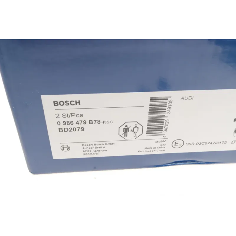 Диск гальмівний задній BOSCH 0 986 479 B78 для Audi A3, VW Golf, Skoda Octavia 2003-2015 (256x12 мм)