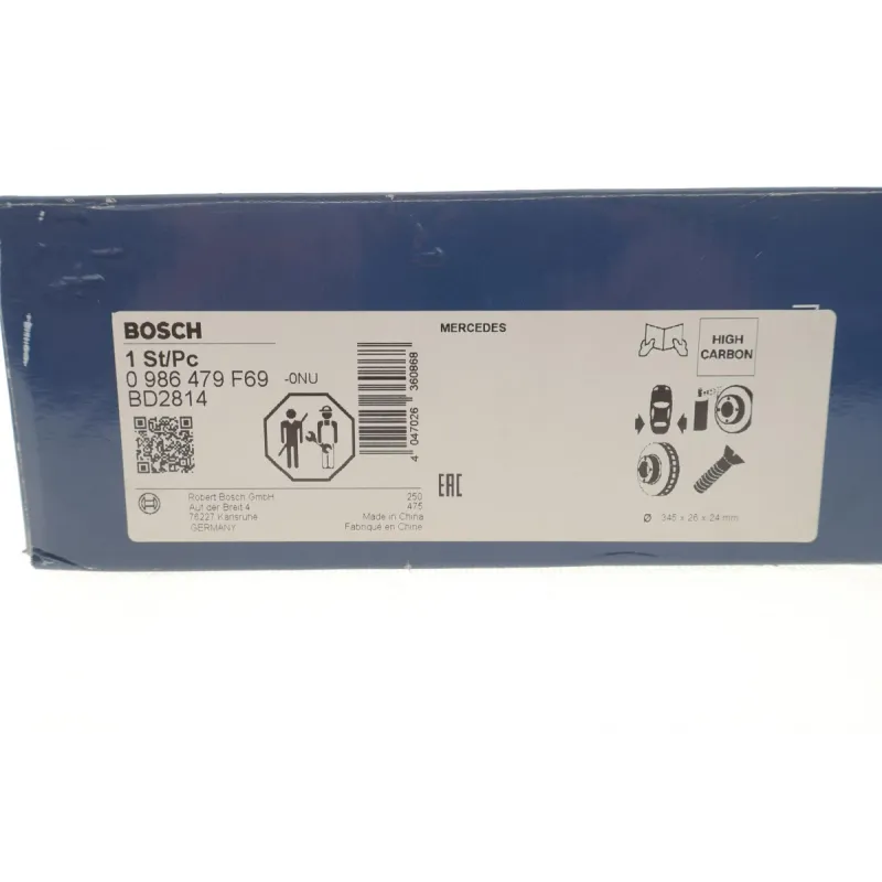 Диск гальмівний задній BOSCH 0 986 479 F69 для Mercedes-Benz GL-Class (X166)/GLE (W166) 345x26 мм