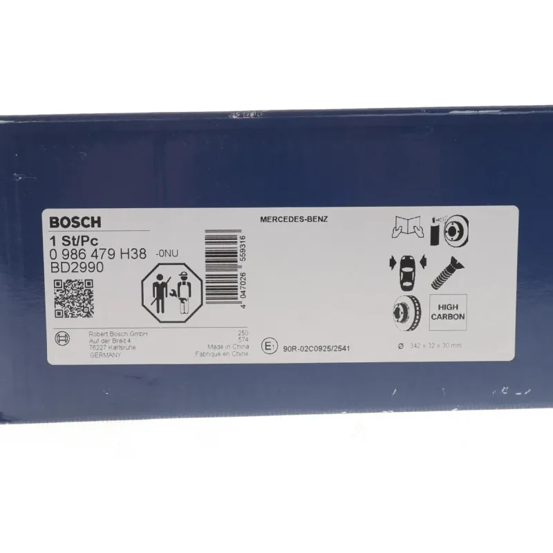Диск гальмівний передній BOSCH 0 986 479 H38 для Mercedes-Benz S-Class W222 2013-, 342x32 мм