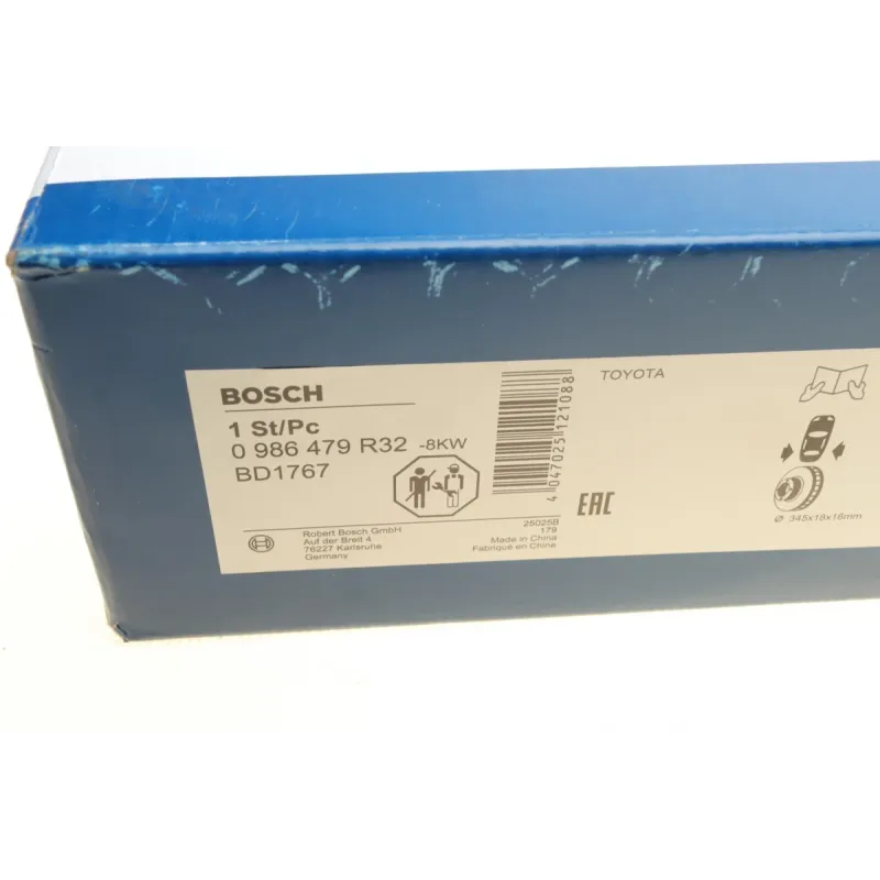 Диск гальмівний задній BOSCH 0 986 479 R32 для Toyota Land Cruiser, Lexus LX 345x18 мм