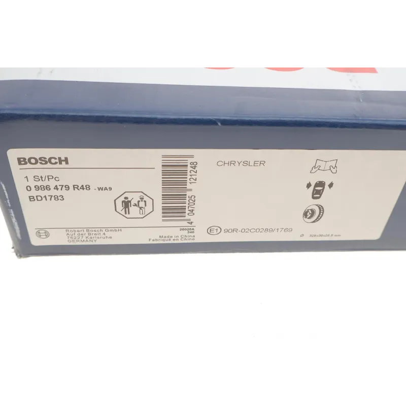 Диск гальмівний передній BOSCH 0 986 479 R48 для Jeep Cherokee KJ/Commander XK 328x30 мм