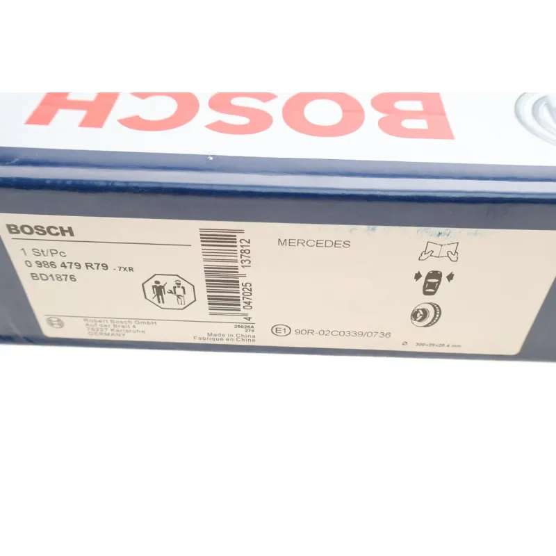 Диск гальмівний передній BOSCH 0 986 479 R79 для Mercedes-Benz C-Class W203/E W210 1996-2007 (300x28 мм)
