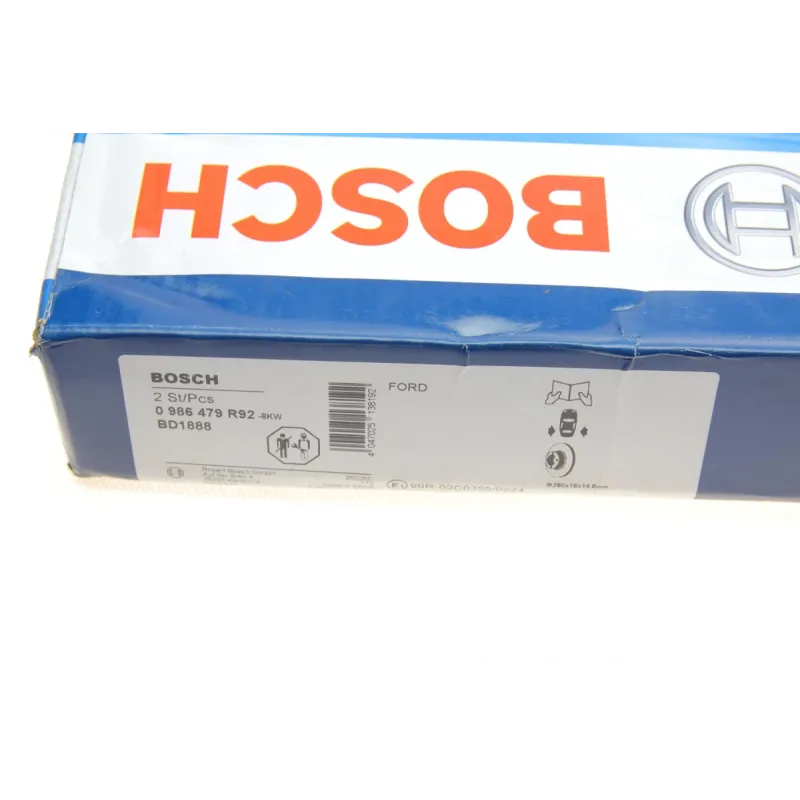 Диск гальмівний задній BOSCH 0 986 479 R92 для Ford Transit V347 2006-2014 (280х16 мм)