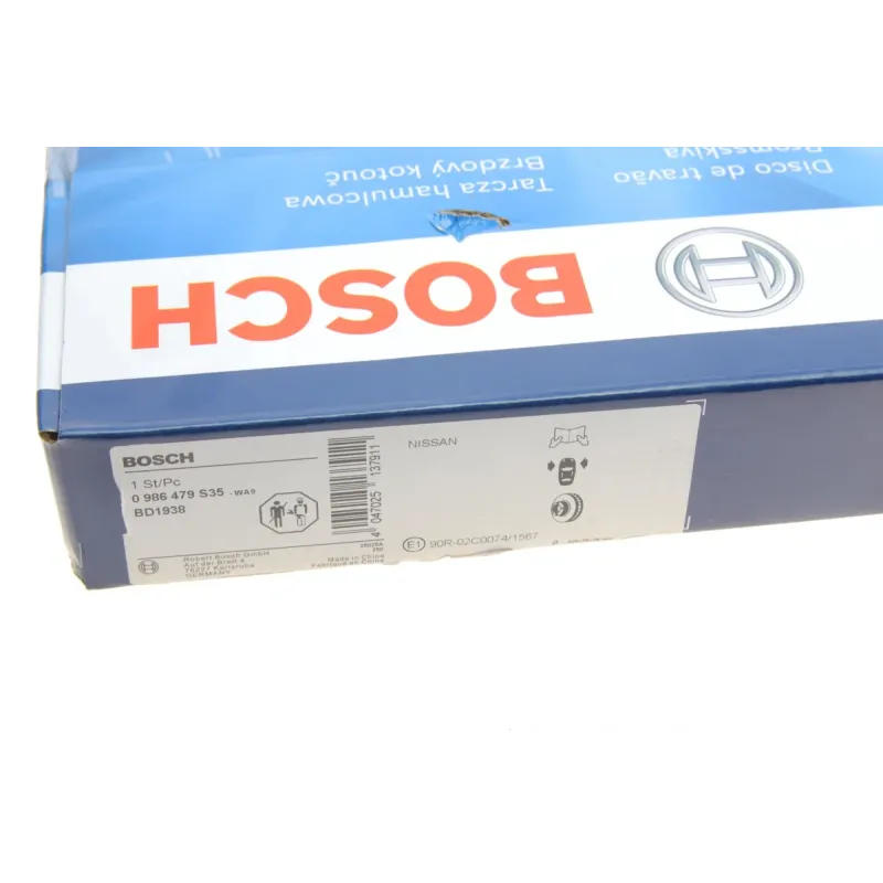 Диск гальмівний передній BOSCH 0 986 479 S35 для Nissan Navara D40/Pathfinder R51 2005-, 320x28 мм