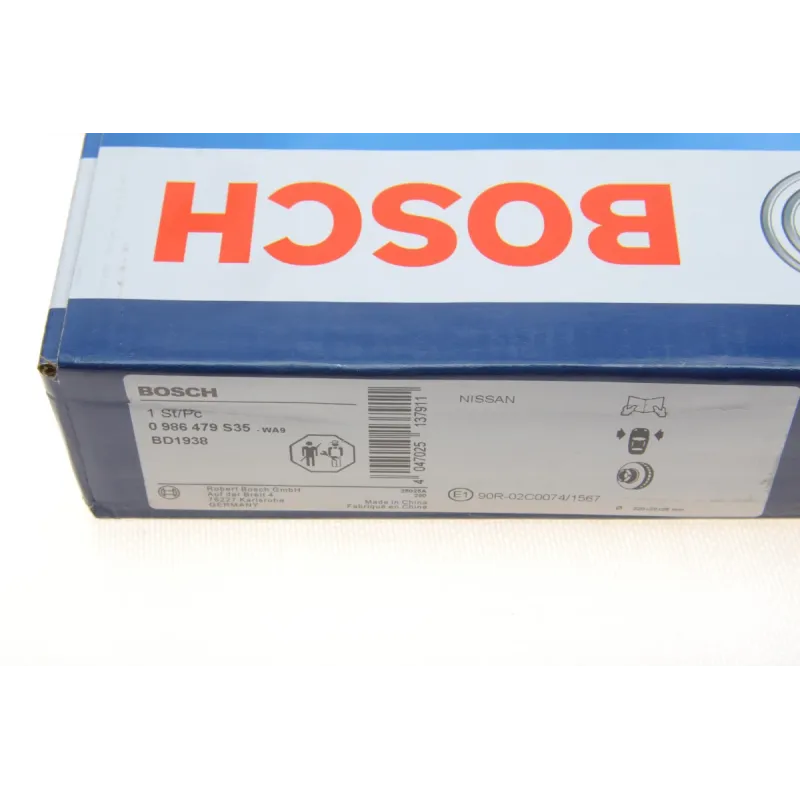 Диск гальмівний передній BOSCH 0 986 479 S35 для Nissan Navara D40/Pathfinder R51 2005-, 320x28 мм