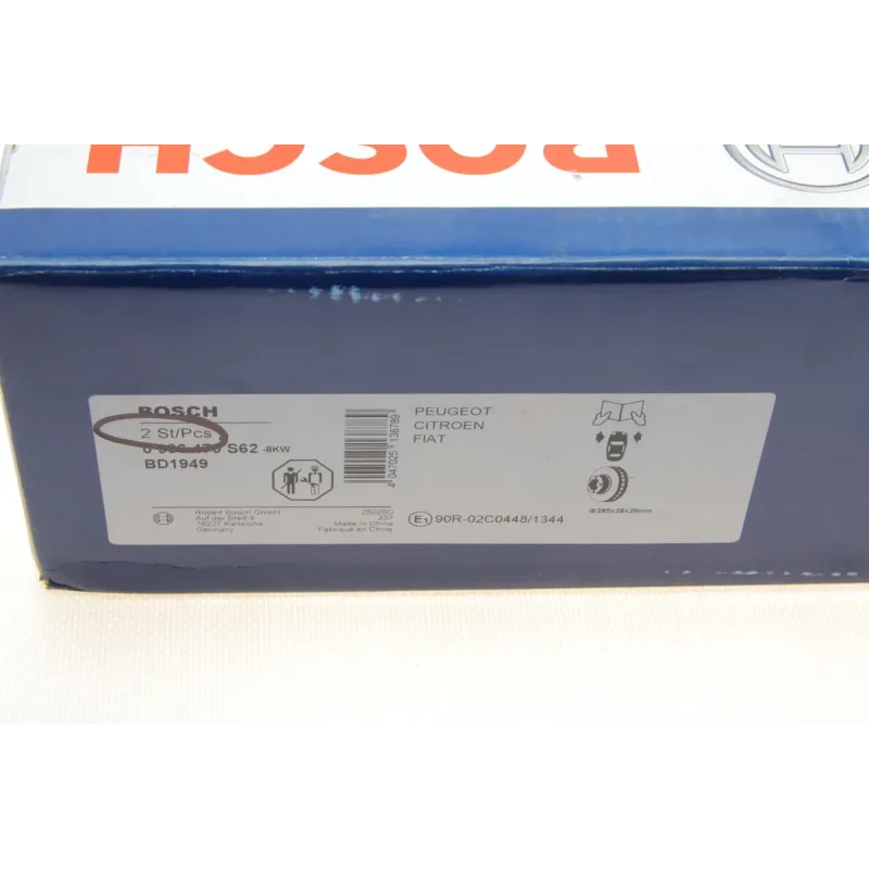 Диск гальмівний передній BOSCH 0 986 479 S62 для Citroen Jumpy, Fiat Scudo, Peugeot 807 (285x28 мм)