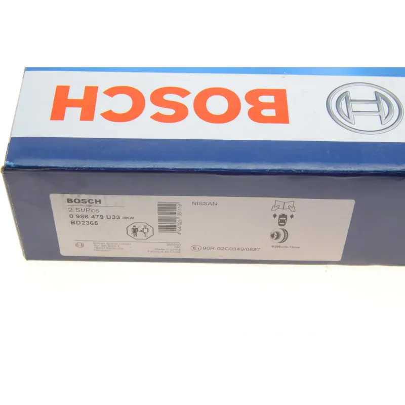 Диск гальмівний передній BOSCH 0 986 479 U33 для Nissan Patrol GR Y60 1988-1997, 295x20 мм