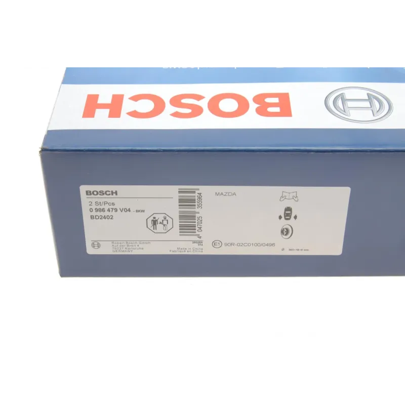 Диск гальмівний задній BOSCH 0 986 479 V04 для Mazda CX-5 (KE, GH) 2012-, 303x10 мм
