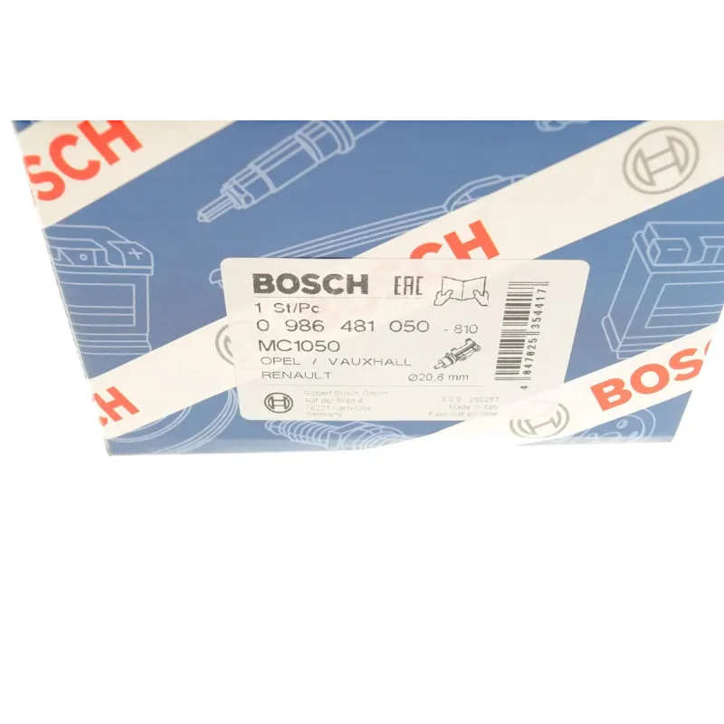 Циліндр гальмівний головний BOSCH 0 986 481 050 для Renault Trafic II, Opel Vivaro A, Nissan Primastar, 20.64 мм