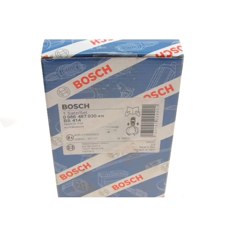 Колодки гальмівні задні BOSCH 0 986 487 030 для Fiat Punto, Fiorino, Autobianchi A112 (барабанні) 185x31 мм