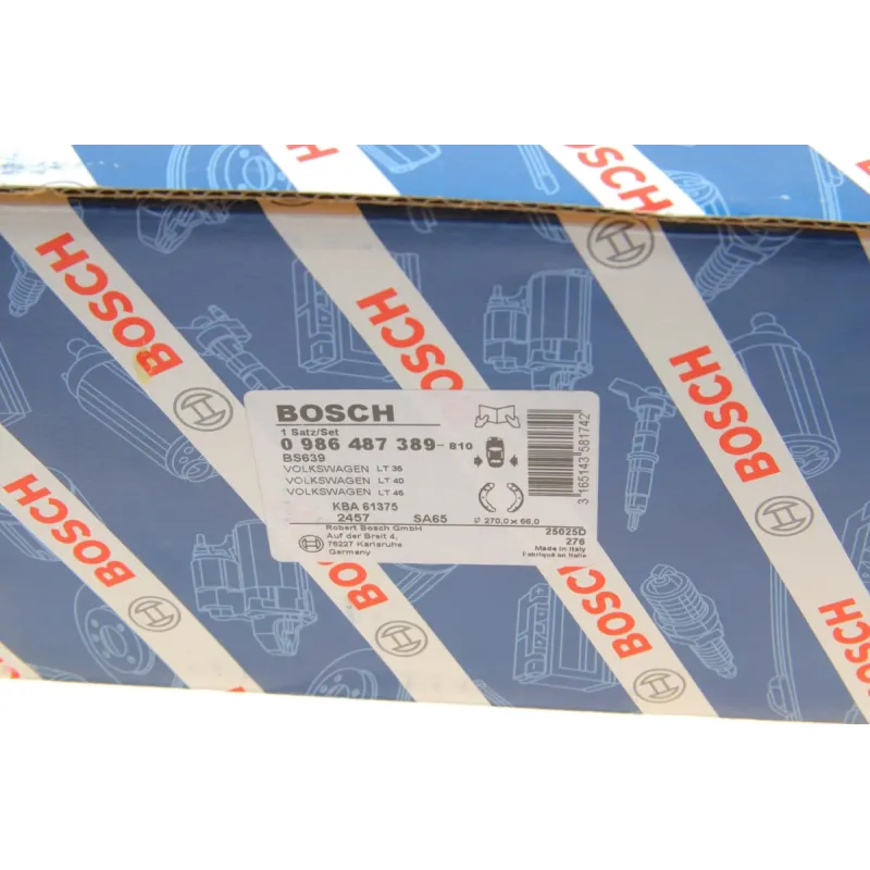 Колодки гальмівні задні BOSCH 0 986 487 389 для VW LT, Transporter T3 (барабанні, 270x66 мм)