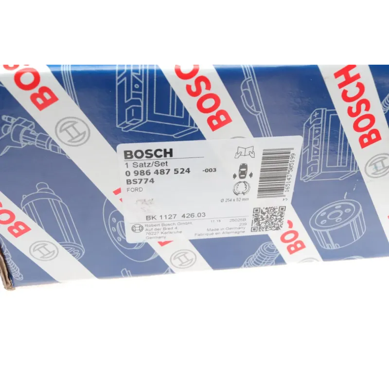 Колодки гальмівні задні BOSCH 0 986 487 524 для Ford Transit 1991-2000 (барабанні, 254x52 мм)