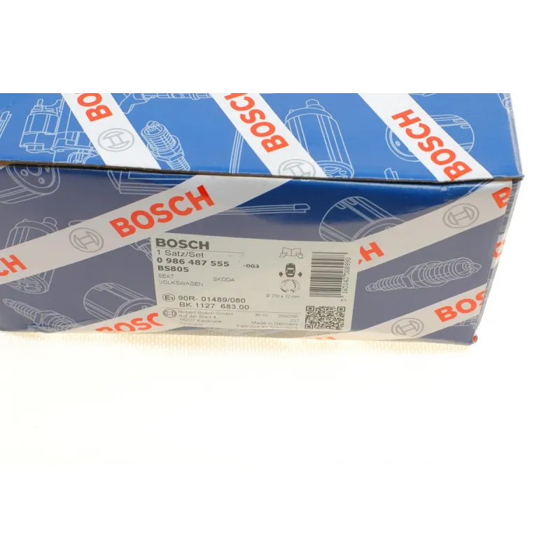 Комплект гальмівних колодок задніх BOSCH 0 986 487 555 для VW Caddy II 1995-2004, 230 мм