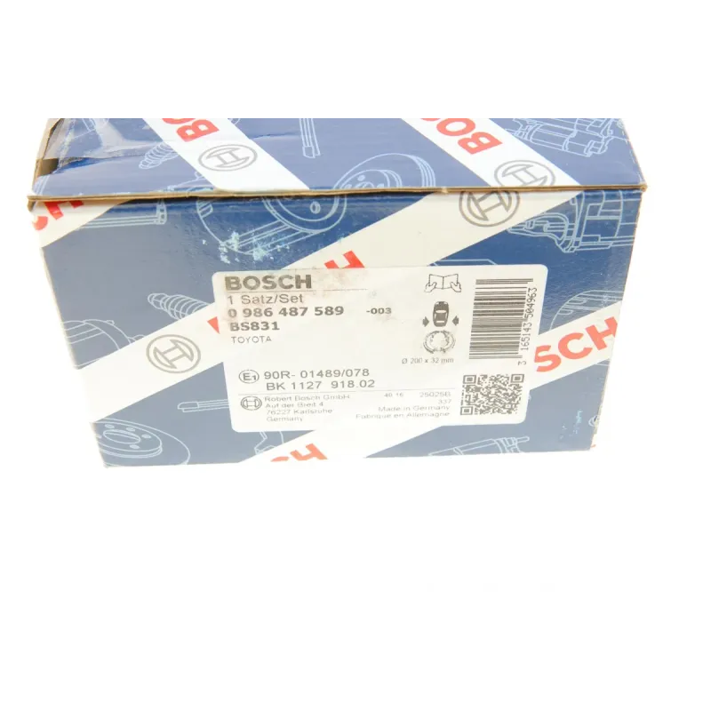 Колодки гальмівні задні BOSCH 0 986 487 589 для Toyota Prius/Yaris 1999- (барабанні) 200x32 мм
