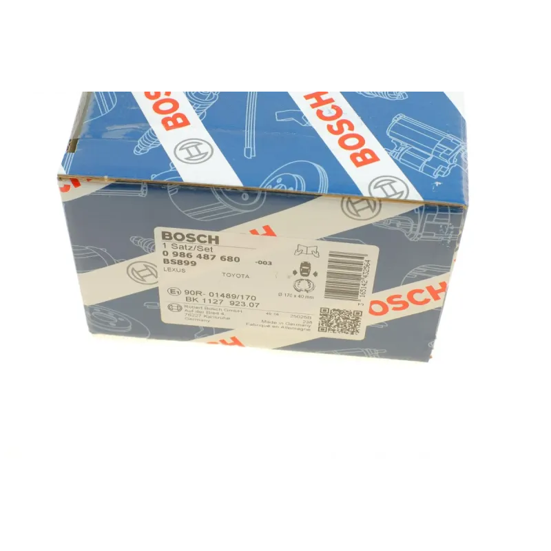 Колодки гальмівні задні BOSCH 0 986 487 680 для Toyota Camry, Avensis, Lexus ES (170x40 мм)