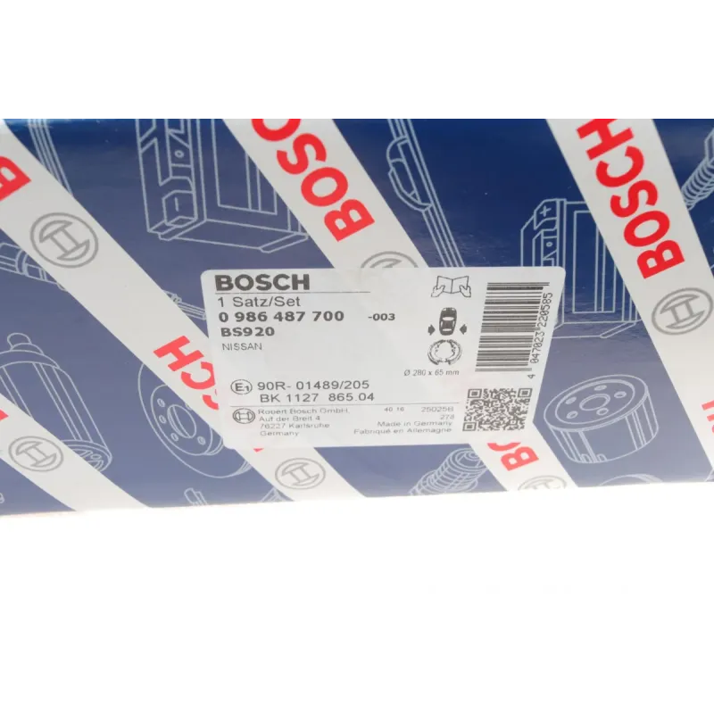 Колодки гальмівні задні BOSCH 0 986 487 700 для Nissan Terrano 1996-2007 (барабанні, Ø280 мм)