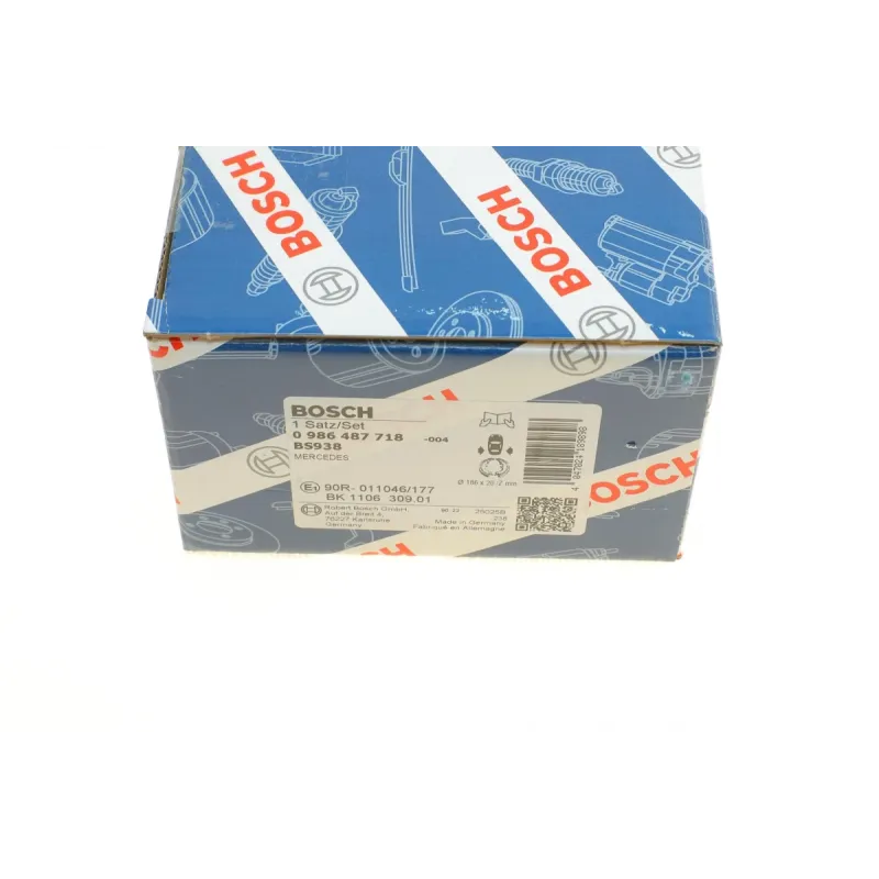 Колодки ручника BOSCH 0 986 487 718 для Mercedes-Benz Vito W639, V-Class W447 (186x20 мм)