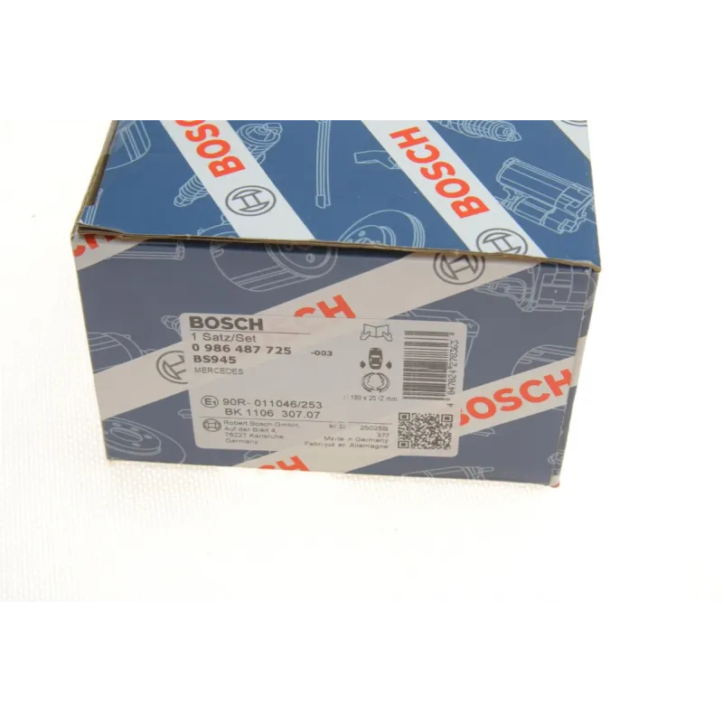Колодки ручника BOSCH 0 986 487 725 для Mercedes-Benz S-Class W221/C216 2005-2013, 180x25 мм