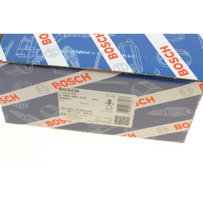 Колодки гальмівні задні BOSCH 0 986 487 731 для Fiat Sedici, Suzuki SX4 2006-, 220x35 мм