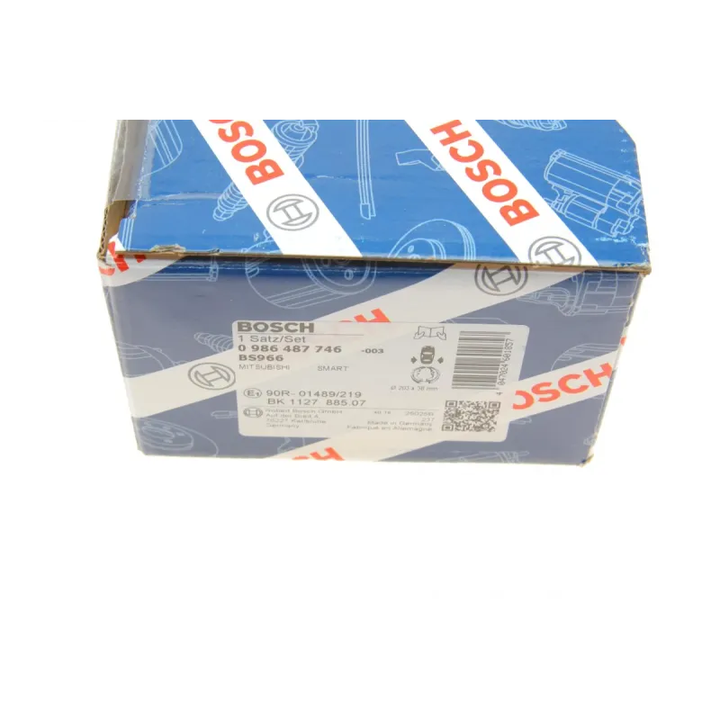 Колодки гальмівні задні BOSCH 0 986 487 746 для Smart ForFour 454, Mitsubishi Colt VI (203.2x38 мм)
