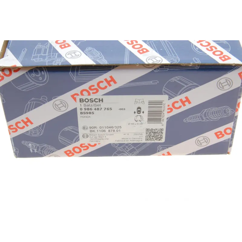Колодки ручника BOSCH 0 986 487 765 для Honda CR-V II/III (138x35 мм)