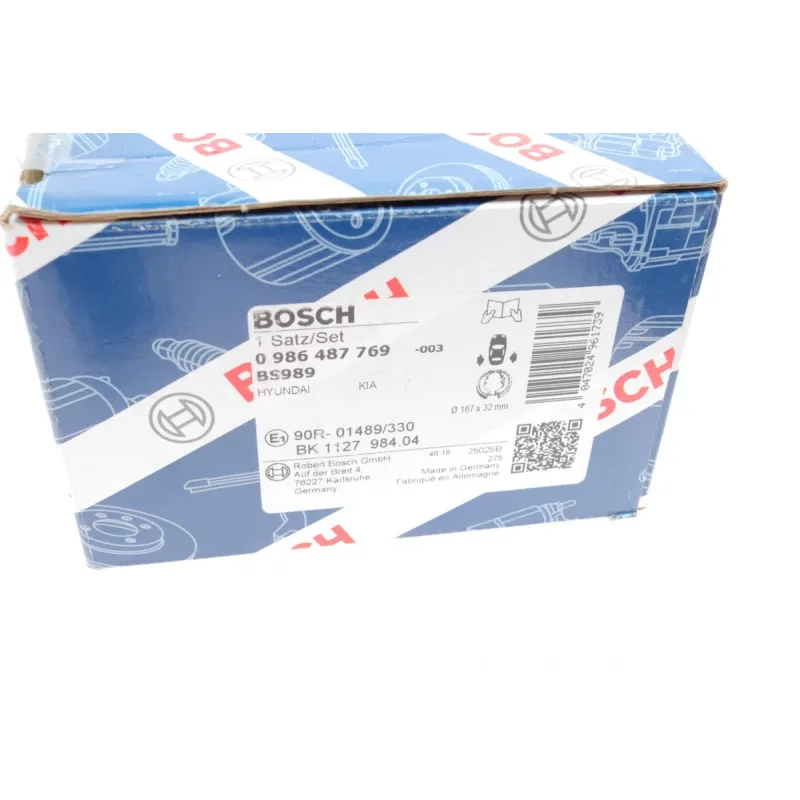 Колодки ручника BOSCH 0 986 487 769 для Hyundai i20, Kia Soul 167 мм