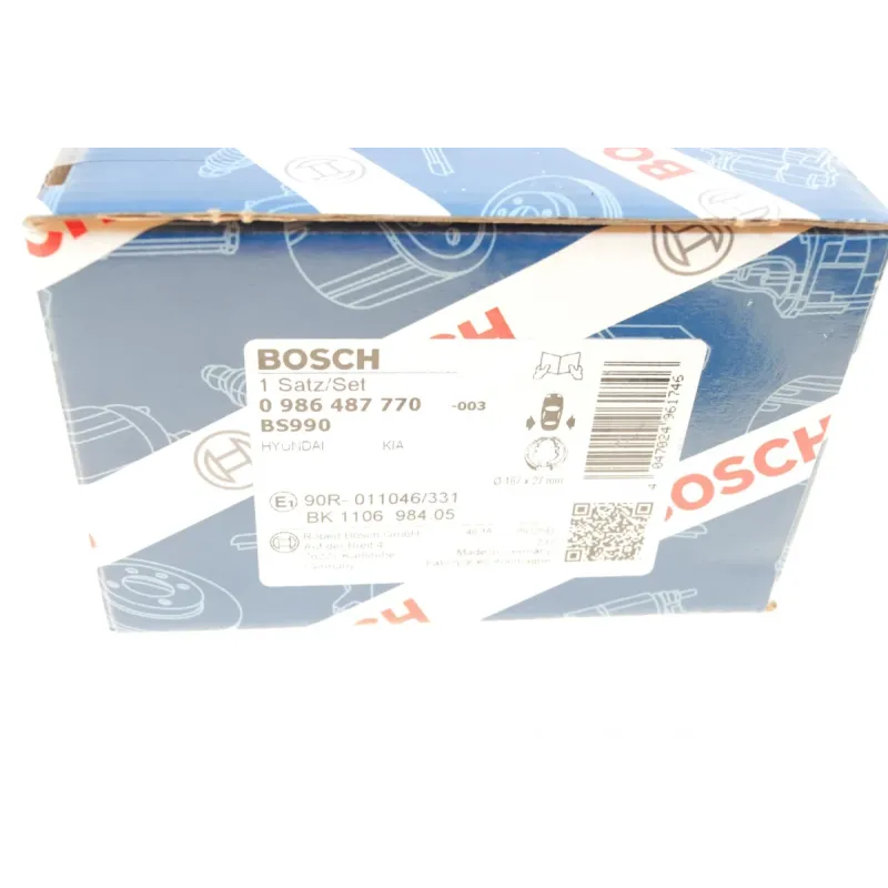 Колодки гальмівні задні BOSCH 0 986 487 770 для Hyundai Sonata, Kia Sportage (барабанні) 167 мм