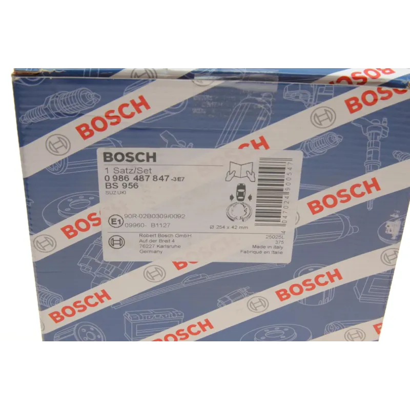 Колодки гальмівні задні BOSCH 0 986 487 847 для Suzuki Grand Vitara II 2005-, барабанні, 254 мм