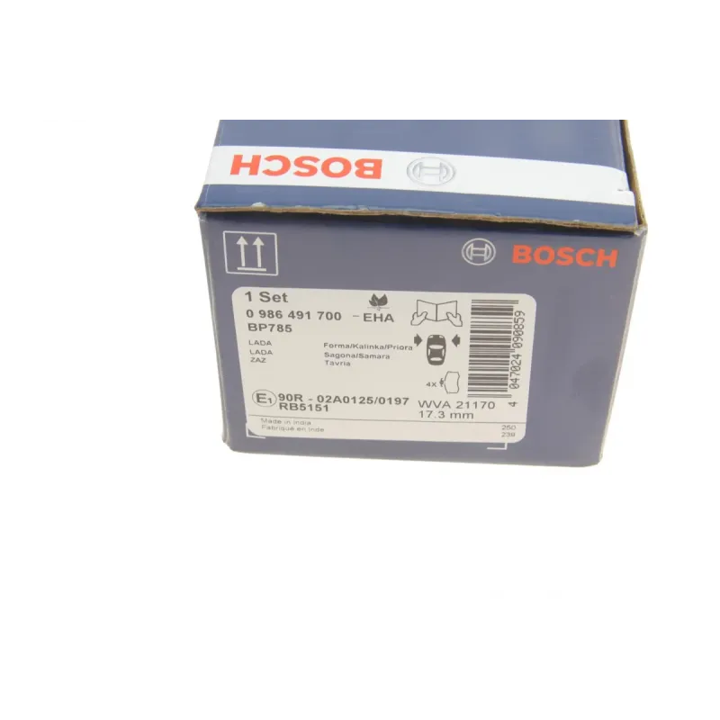 Колодки гальмівні передні BOSCH 0 986 491 700 для Lada 2108/2109/2113/2114/2115/Kalina 87-, Lucas-Girling