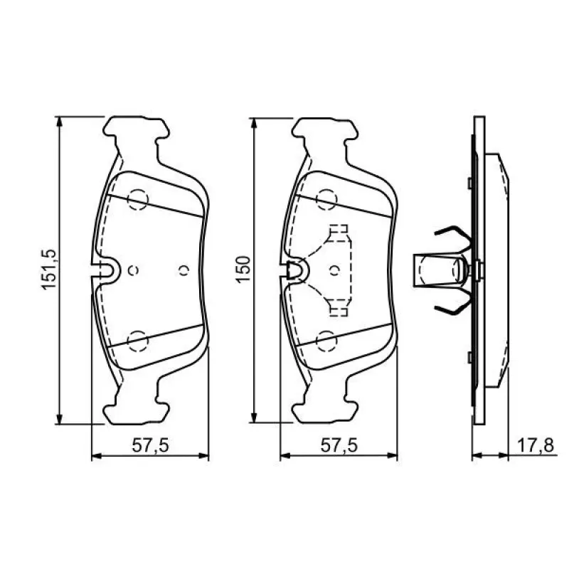 Колодки гальмівні передні BOSCH 0 986 494 015 для BMW 3 (E36/E46) 1990-2005